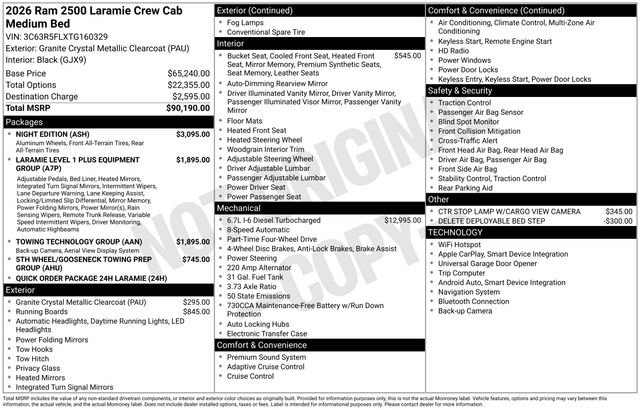 New 2026 RAM 2500 Laramie w/ Night Edition AWD/4WD image 15