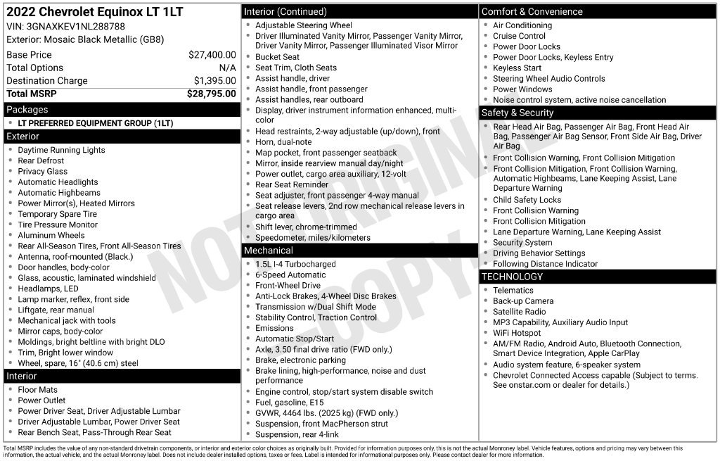 Used 2022 Chevrolet Equinox LT FWD image 32