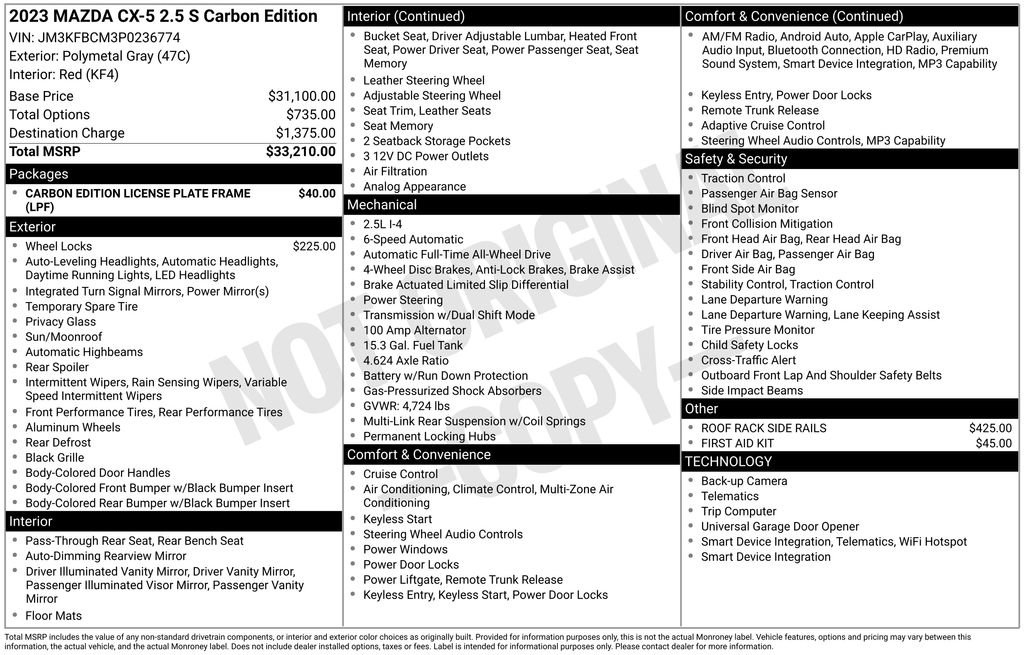 Used 2023 MAZDA CX-5 Carbon Edition AWD/4WD image 38