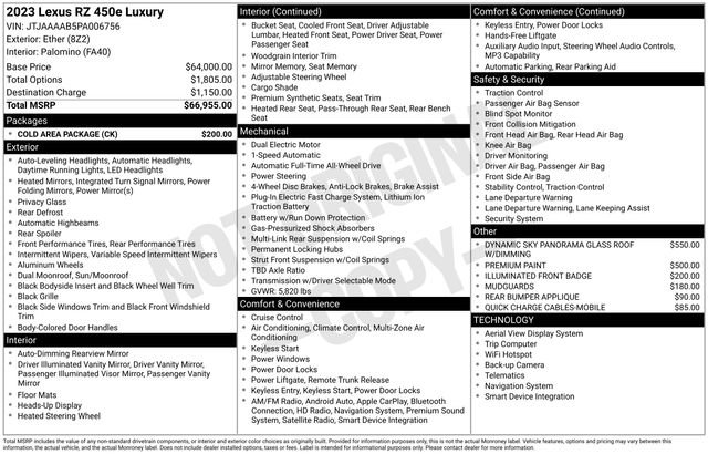 Used 2023 Lexus RZ 450e Premium w/ Cold Area Package image 14