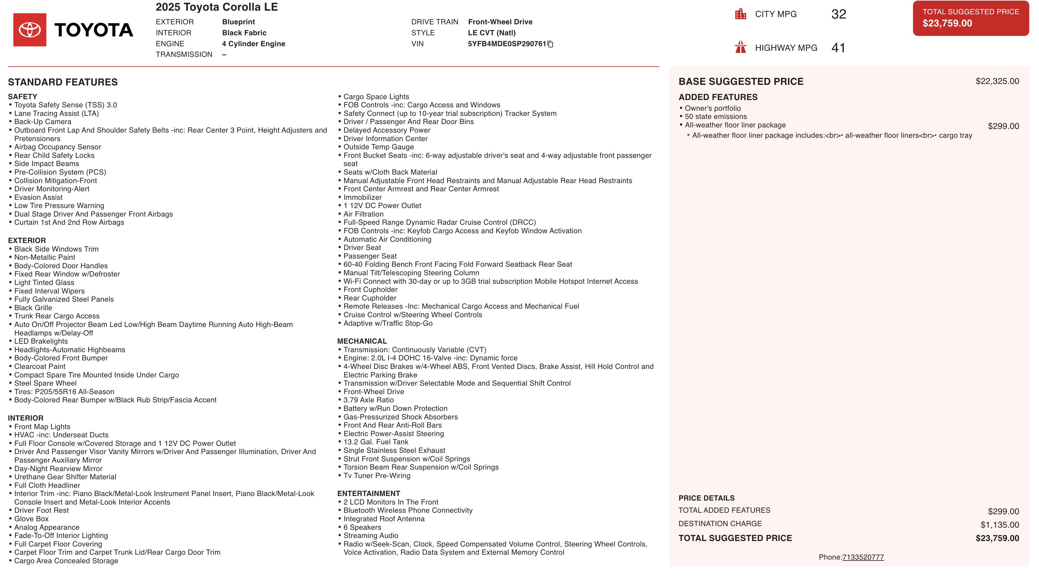 Used 2025 Toyota Corolla LE image 3