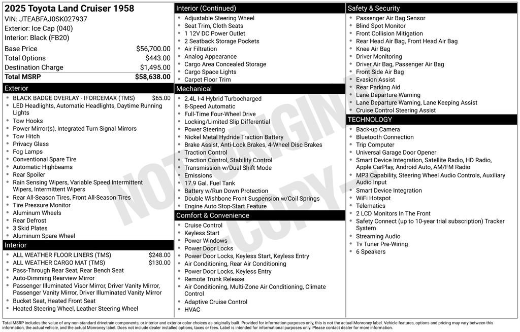 Used 2025 Toyota Land Cruiser 1958 AWD/4WD image 43