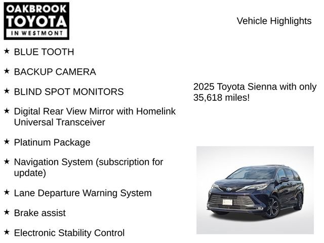 Certified 2025 Toyota Sienna Platinum AWD/4WD image 6