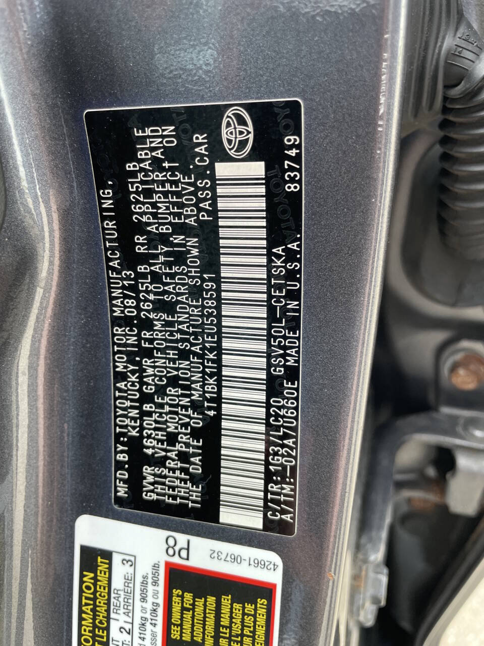 Used 2014 Toyota Camry SE w/ Leather Package FWD image 31