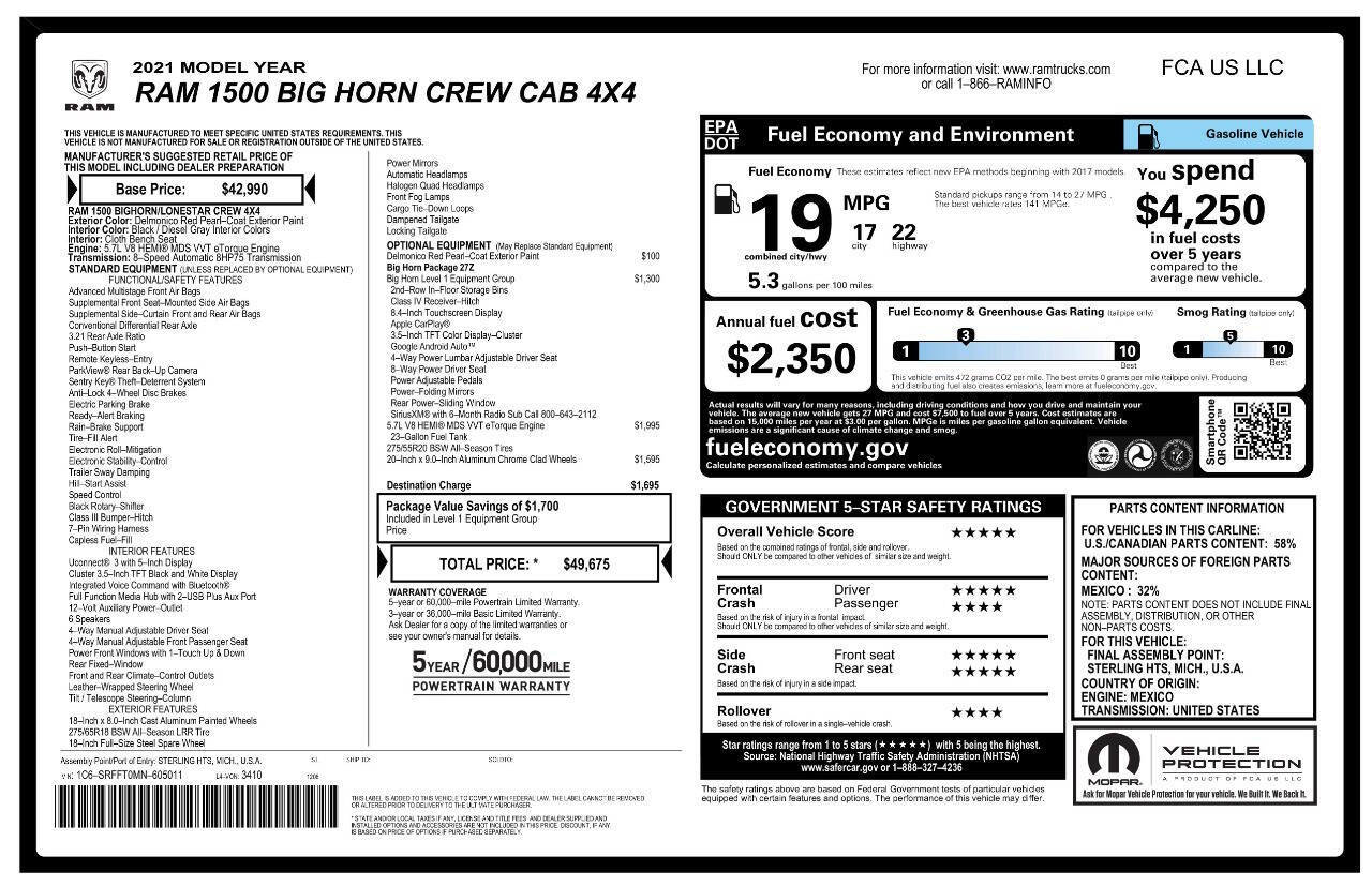 Used 2021 RAM 1500 Big Horn AWD/4WD image 5