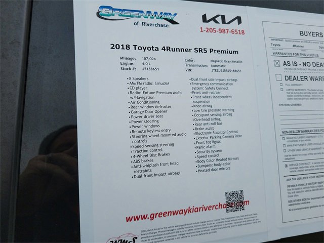 Used 2018 Toyota 4Runner SR5 Premium image 36
