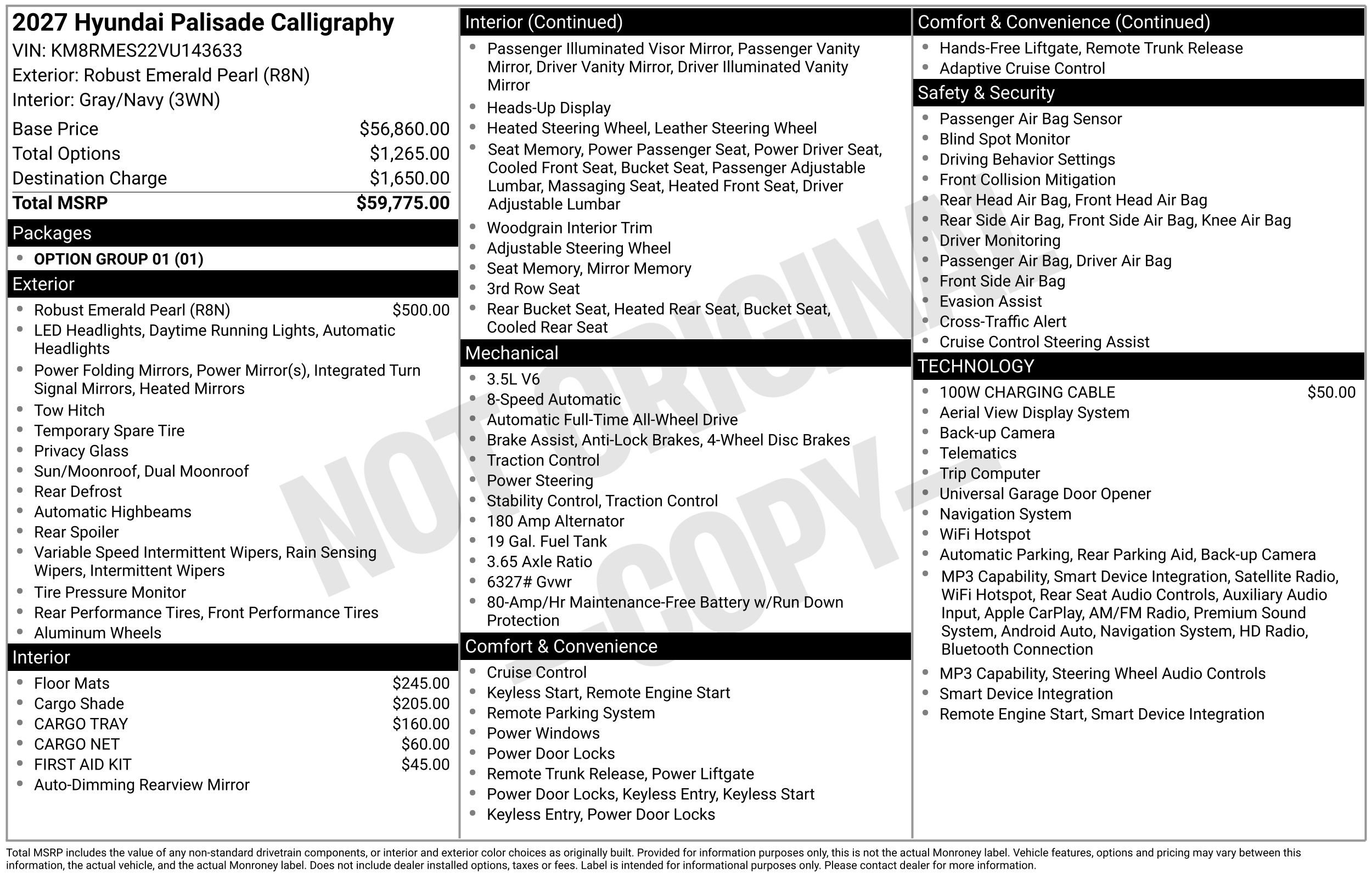 New 2027 Hyundai Palisade Calligraphy AWD/4WD image 3