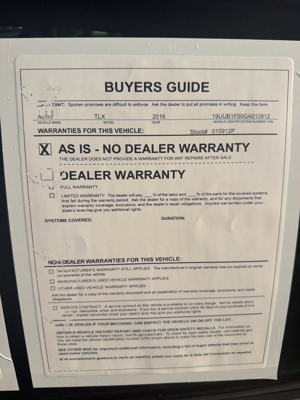 Used 2016 Acura TLX w/ Technology Package FWD image 30