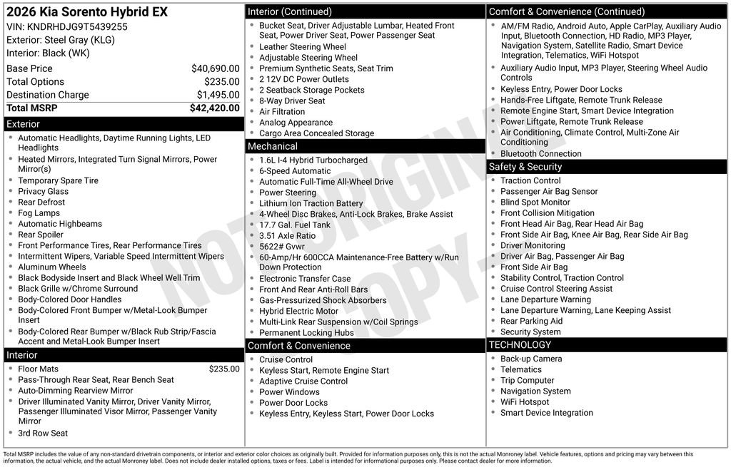 New 2026 Kia Sorento EX image 31