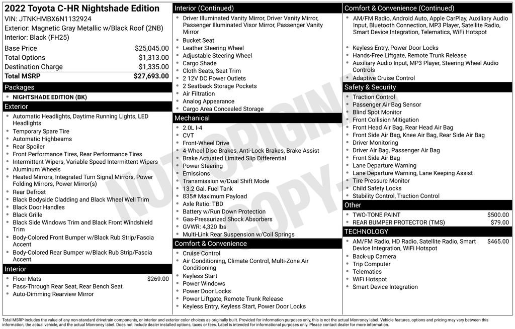 Certified 2022 Toyota C-HR Nightshade image 31