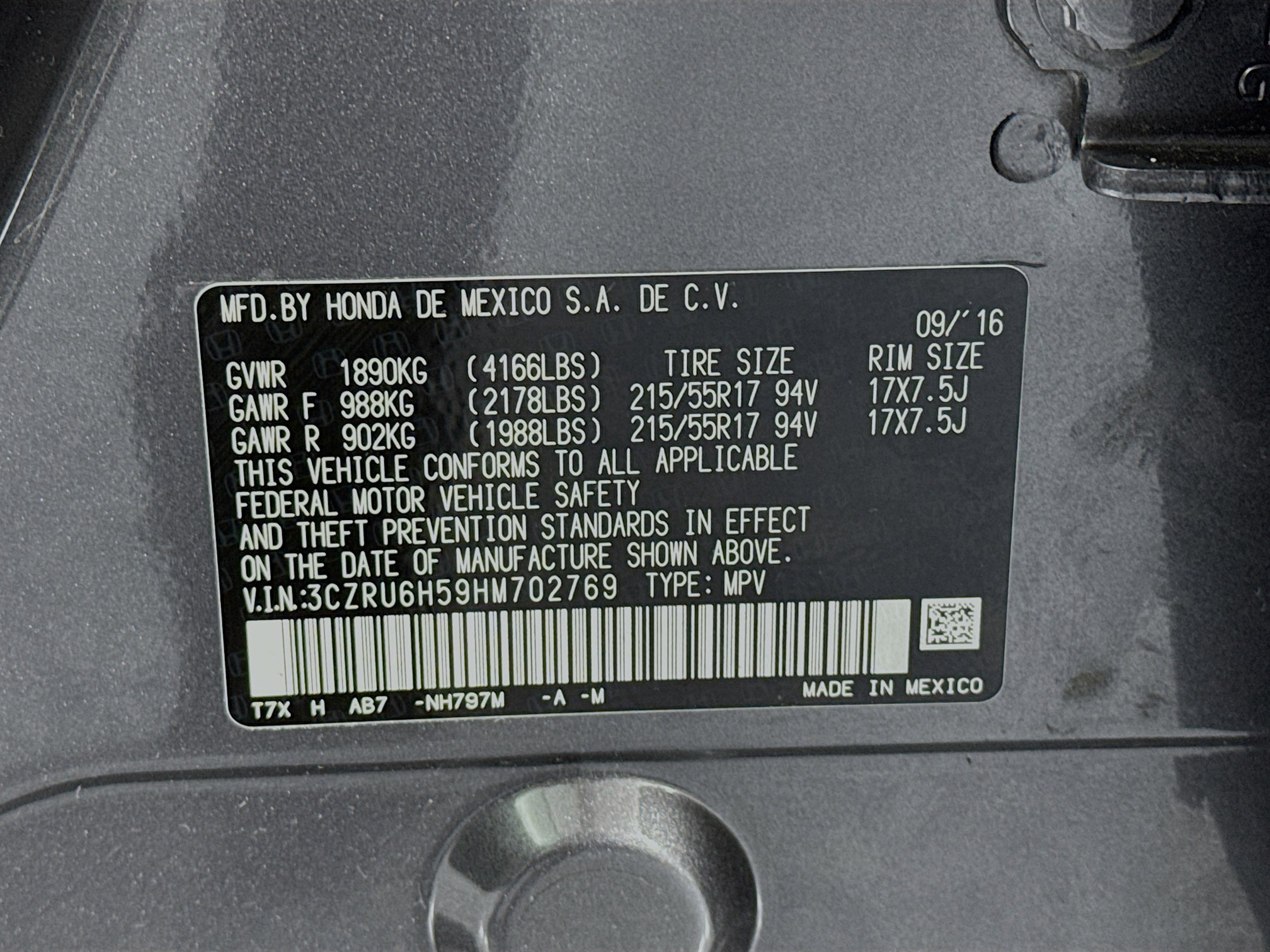 Certified 2017 Honda HR-V EX image 31