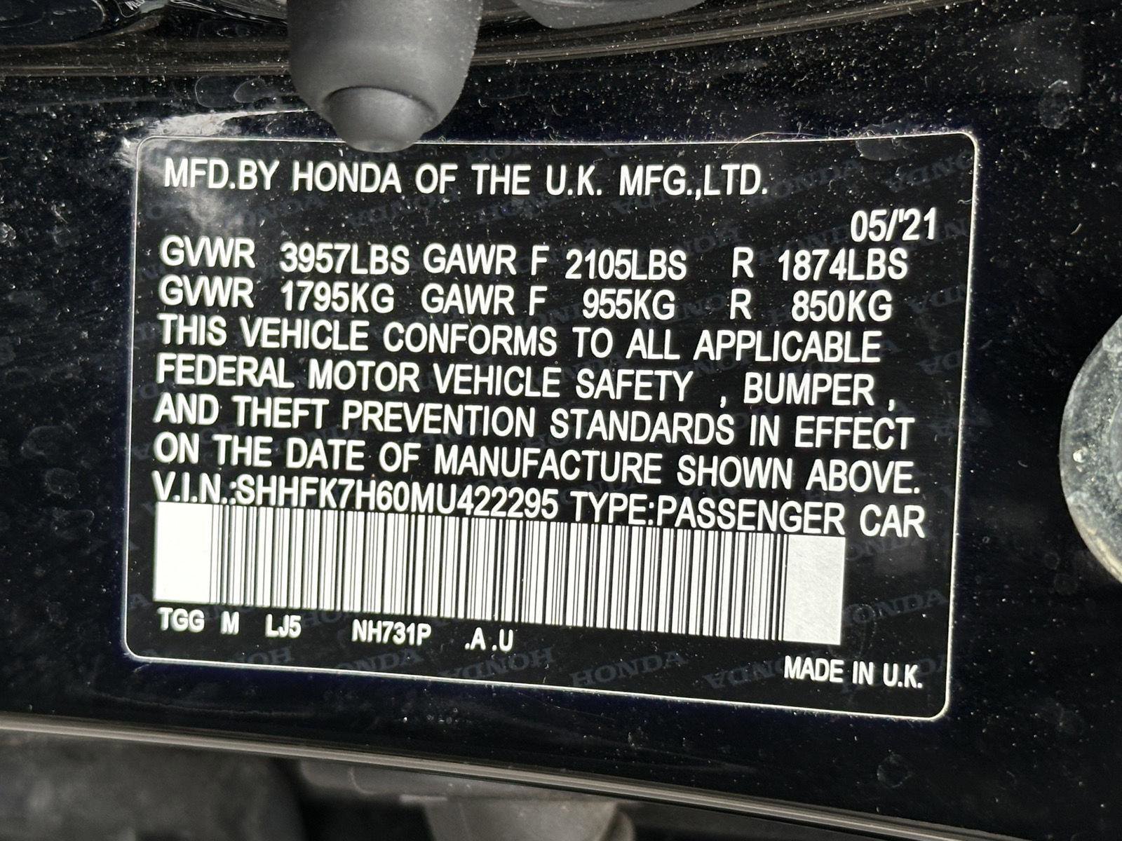 Used 2021 Honda Civic EX image 15