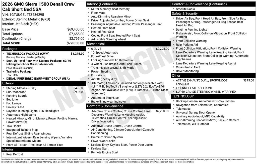 New 2026 GMC Sierra 1500 Denali w/ Technology Package image 8