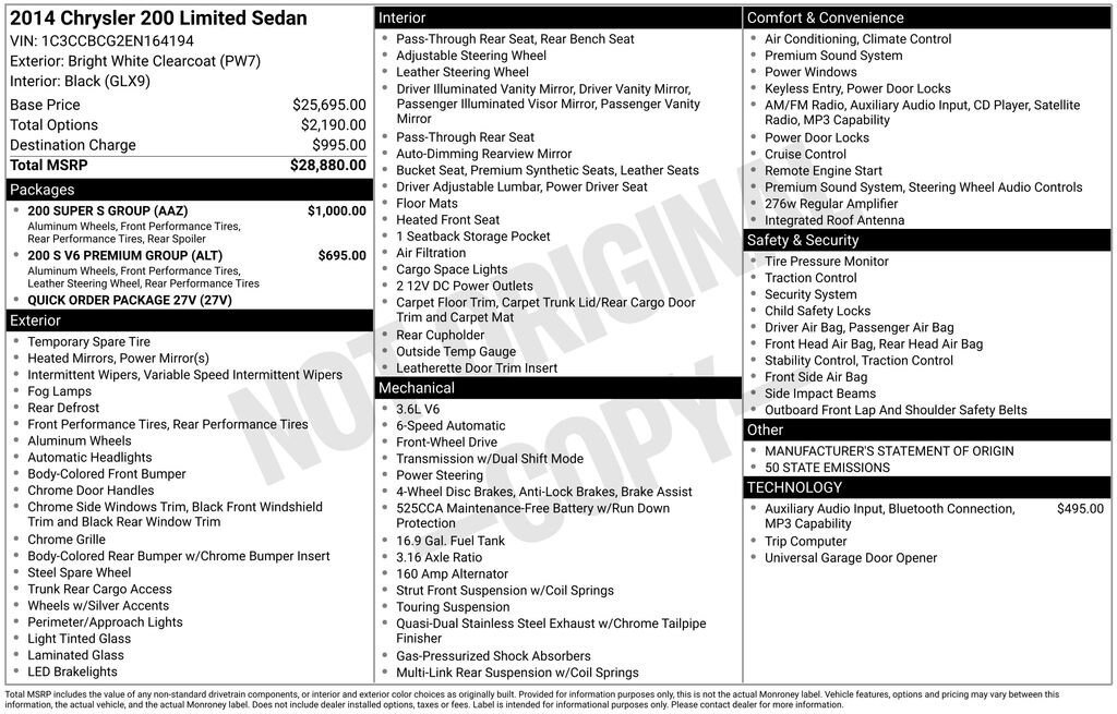 Used 2014 Chrysler 200 Limited w/ 200 Super S Group FWD image 11