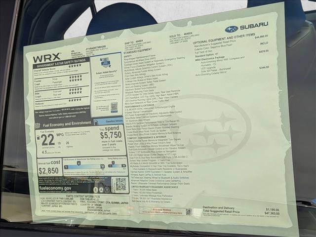 New 2026 Subaru WRX tS AWD/4WD image 19
