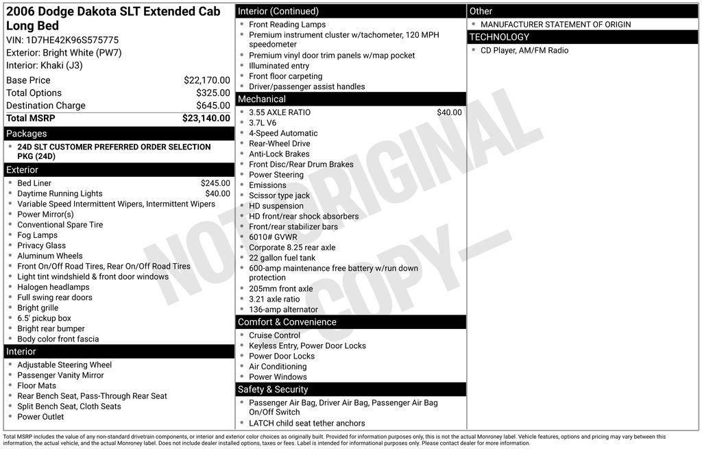 Used 2006 Dodge Dakota SLT RWD image 2