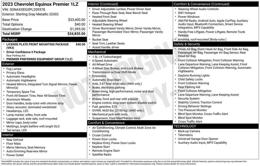 Used 2023 Chevrolet Equinox Premier AWD/4WD image 32