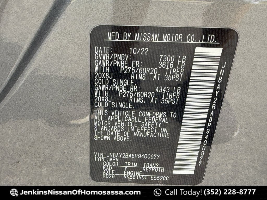 Certified 2023 Nissan Armada SL w/ Midnight Edition Package RWD image 53