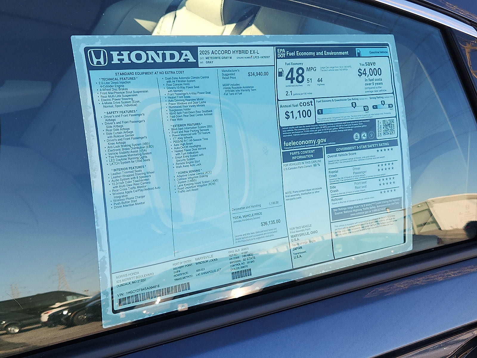 New 2025 Honda Accord EX-L image 18