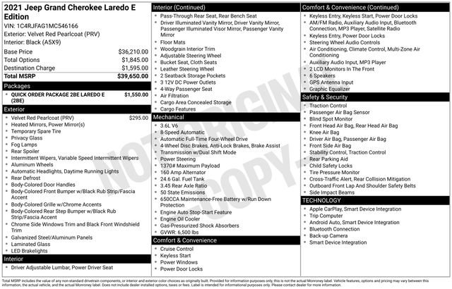 Certified 2021 Jeep Grand Cherokee Laredo image 33