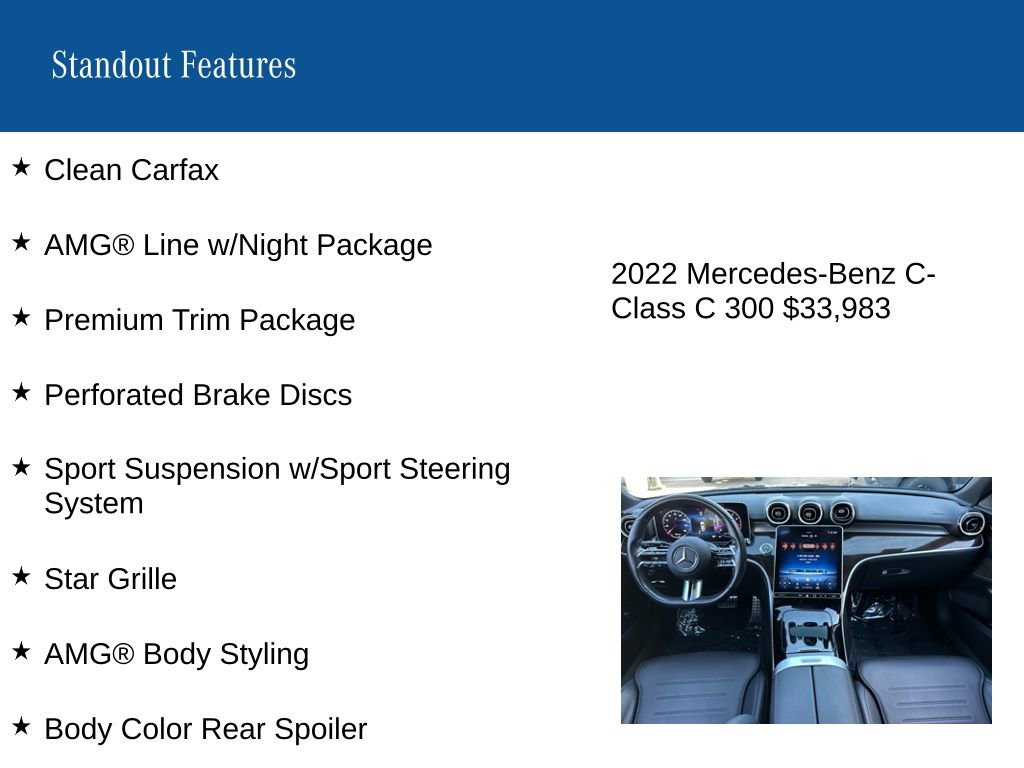 Certified 2022 Mercedes-Benz C 300 Sedan image 9