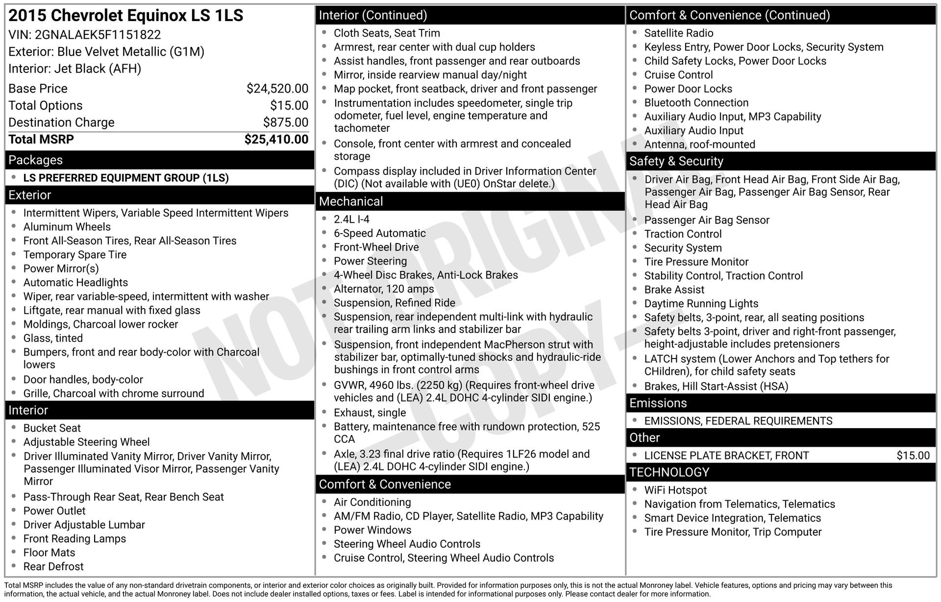 Used 2015 Chevrolet Equinox LS image 5