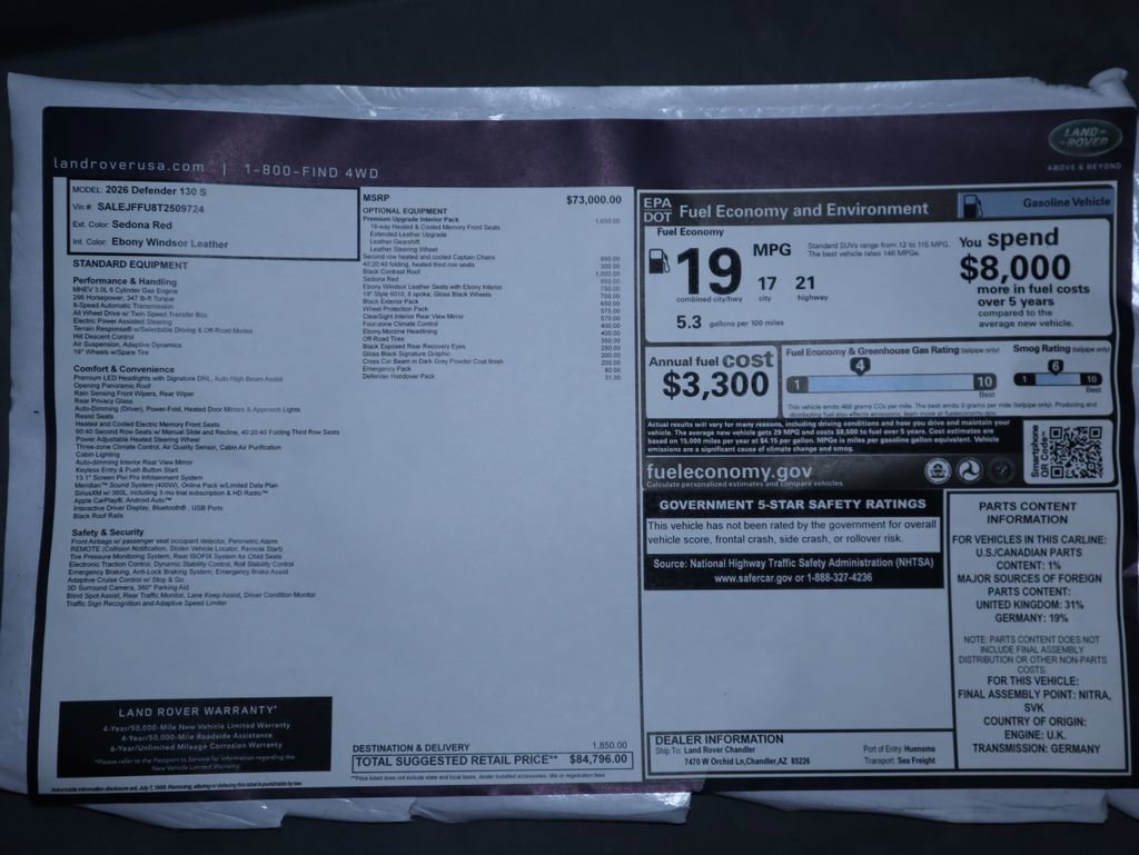 New 2026 Land Rover Defender 130 S image 9