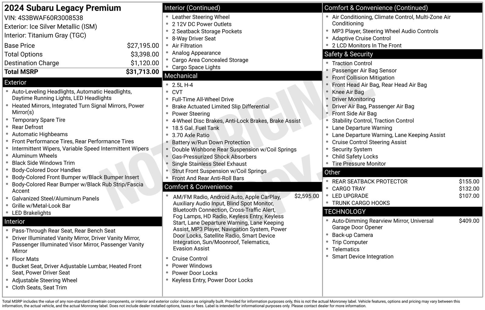Certified 2024 Subaru Legacy Premium image 22