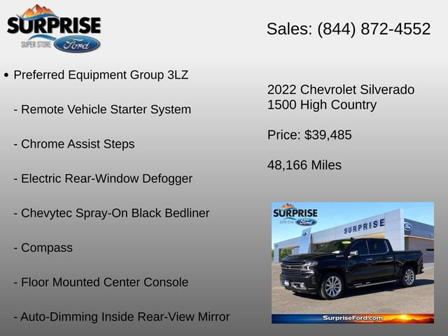 Used 2022 Chevrolet Silverado 1500 High Country w/ Technology Package AWD/4WD image 18