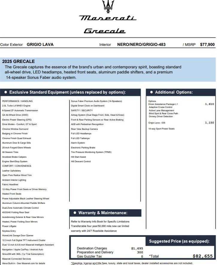 Used 2025 Maserati Grecale Folgore AWD/4WD image 2