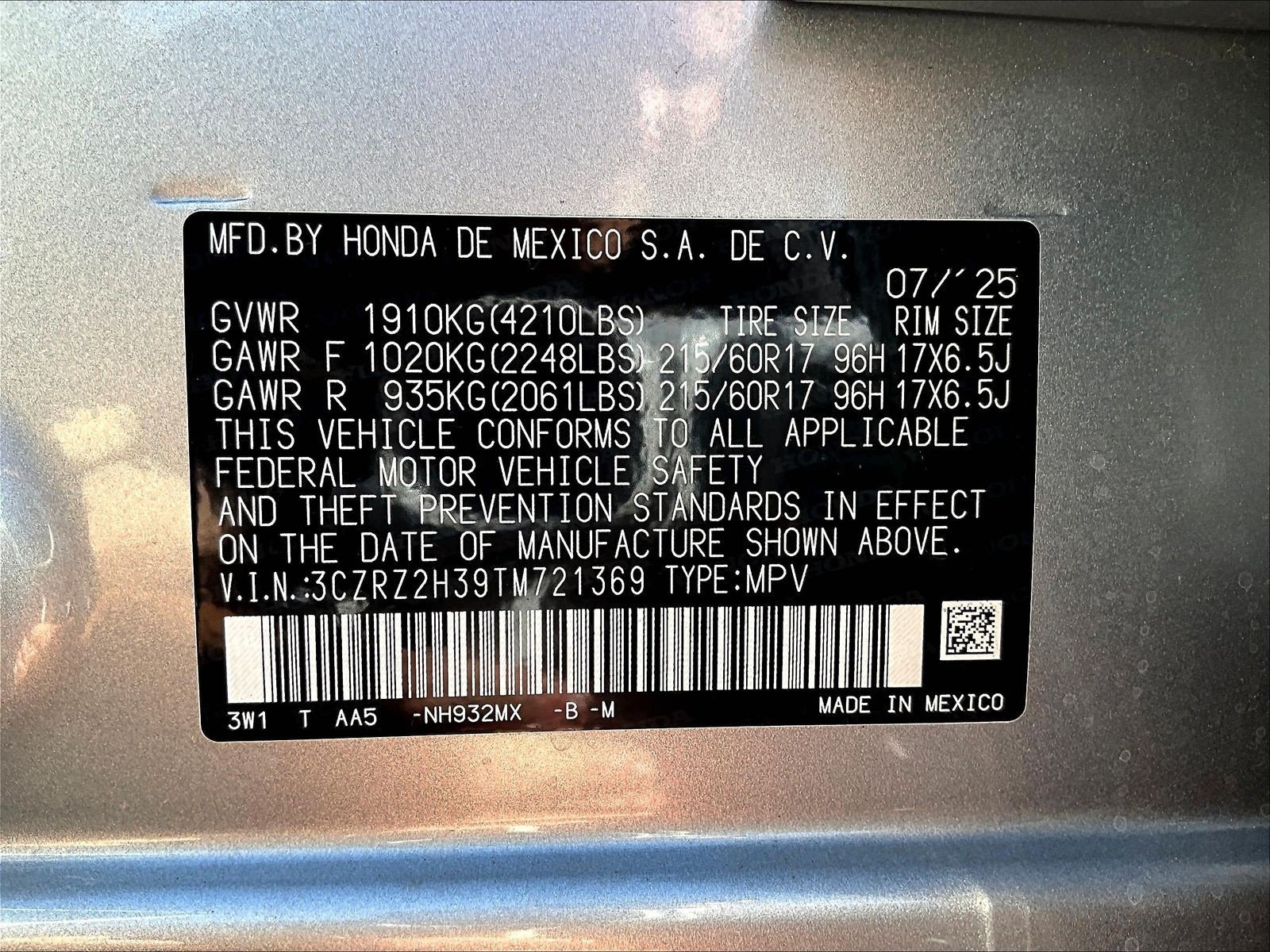 Certified 2026 Honda HR-V LX image 19
