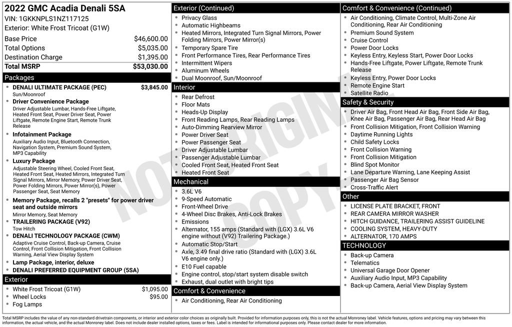 Used 2022 GMC Acadia Denali w/ Denali Ultimate Package FWD image 42