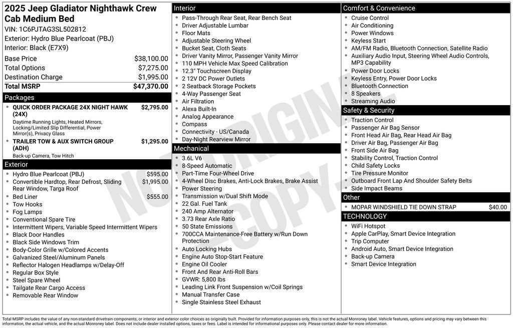 Used 2025 Jeep Gladiator Sport AWD/4WD image 5