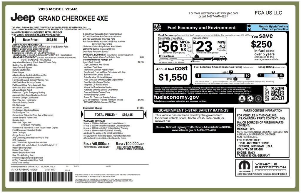 Used 2023 Jeep Grand Cherokee 4WD 4xe w/ Luxury Tech Group II image 4