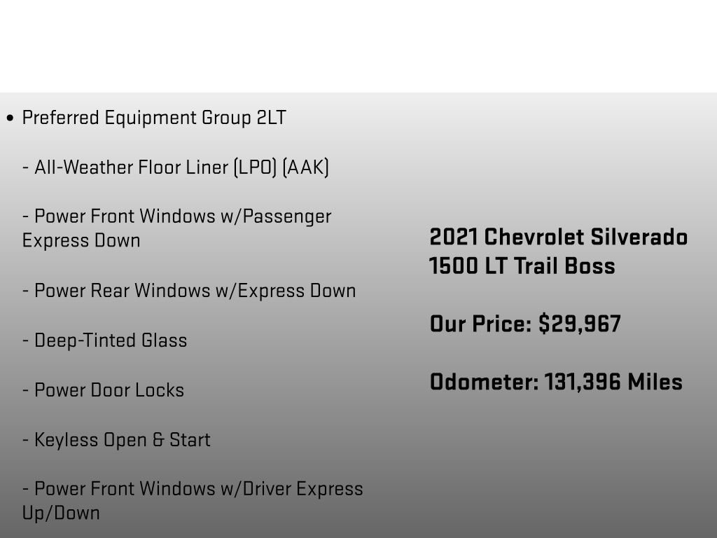Used 2021 Chevrolet Silverado 1500 LT Trail Boss w/ Convenience Package II AWD/4WD image 6