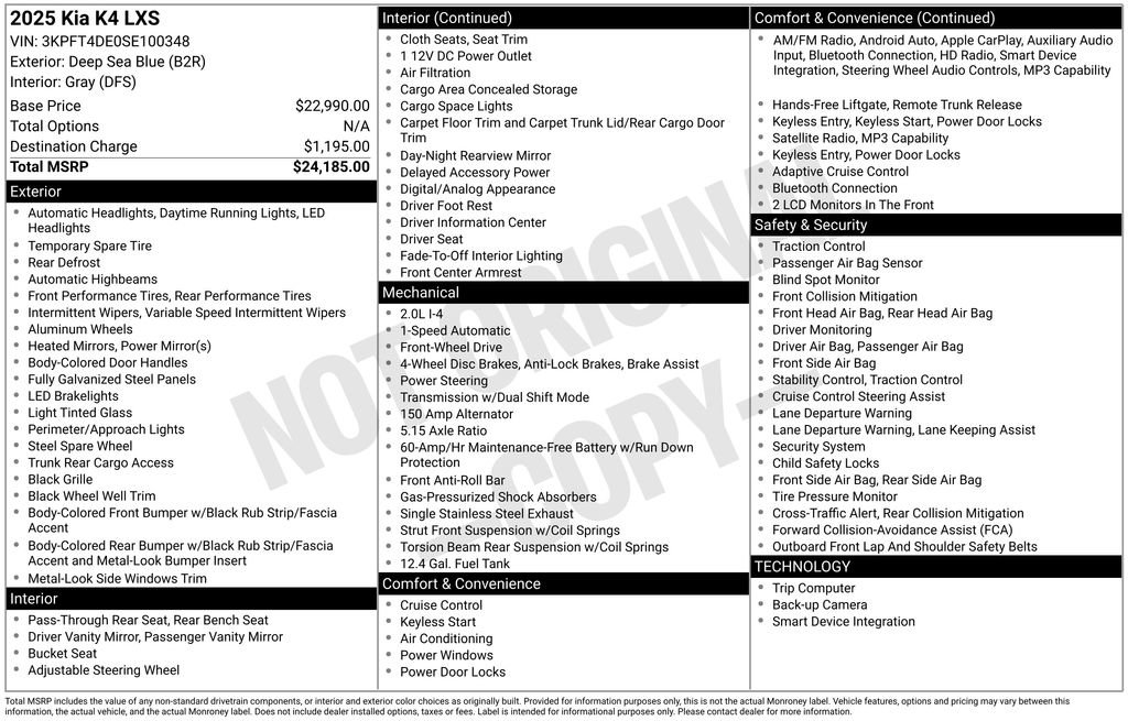 Used 2025 Kia K4 FWD image 4