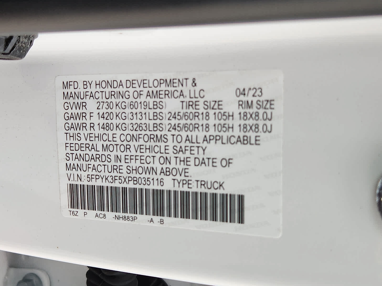 Certified 2023 Honda Ridgeline RTL image 28