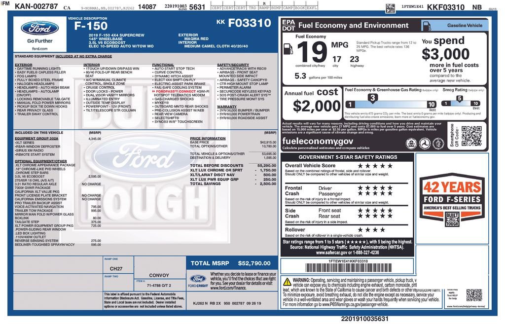 Used 2019 Ford F150 XLT w/ Equipment Group 302A Luxury image 29