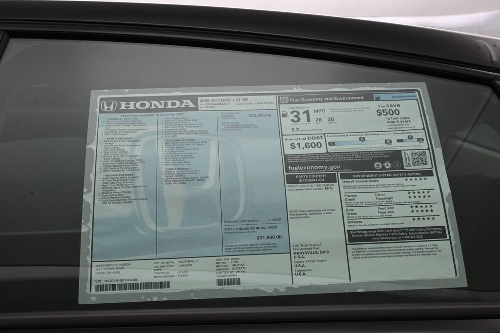 New 2026 Honda Accord SE image 52