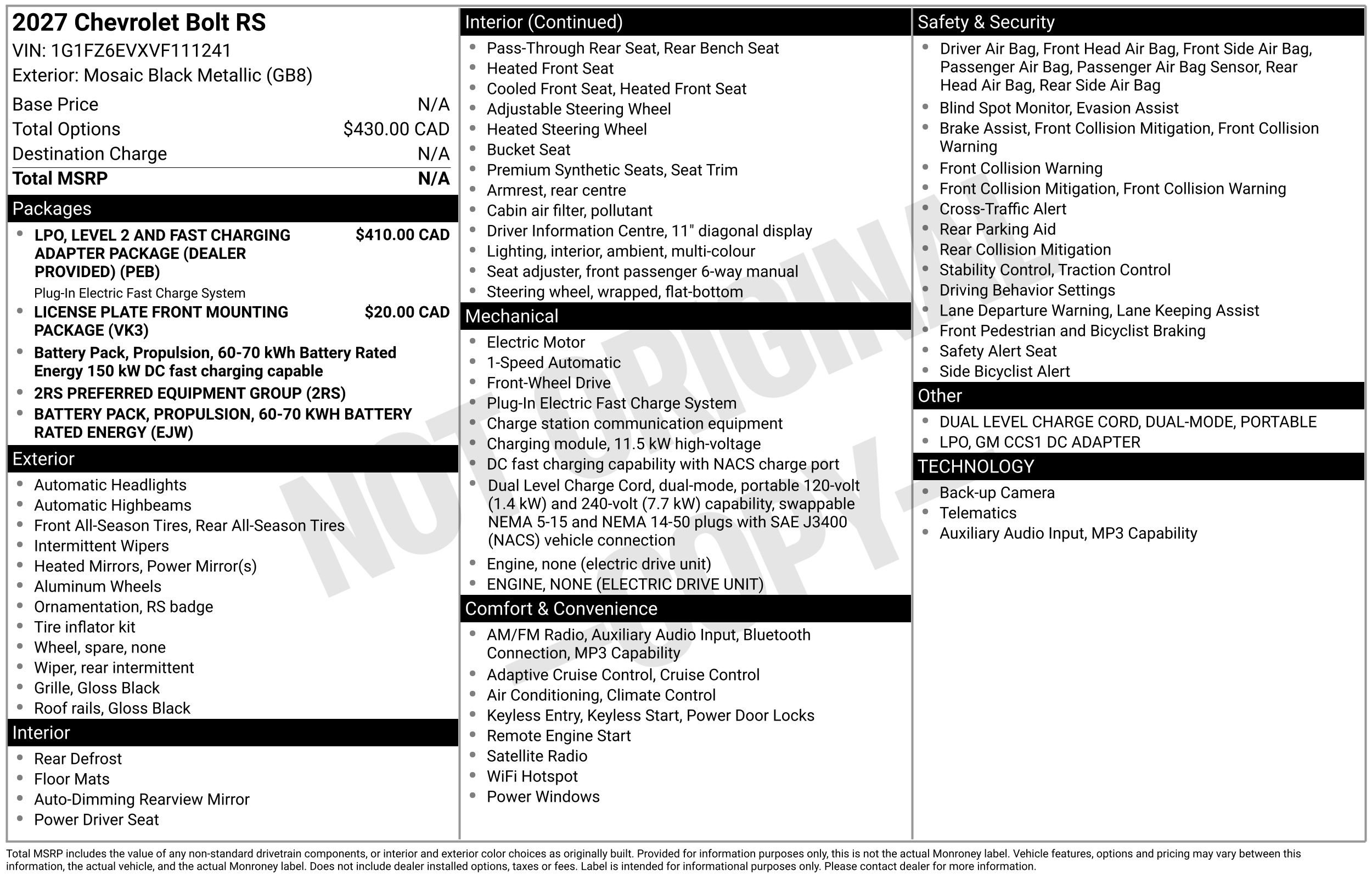 Used 2027 Chevrolet Bolt RS FWD image 2