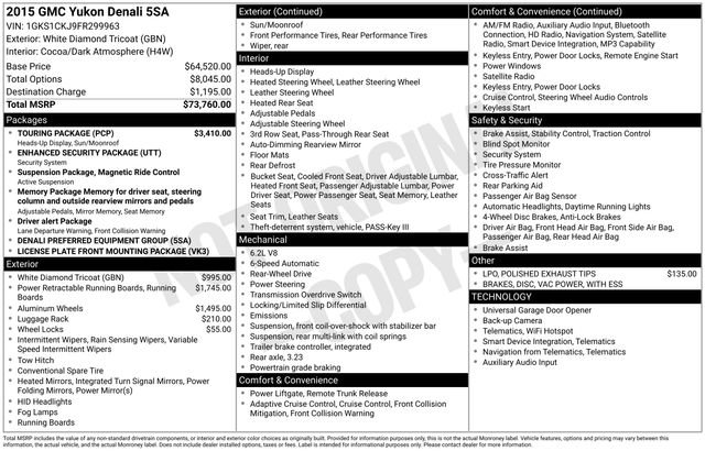 Used 2015 GMC Yukon Denali w/ Touring Package image 7