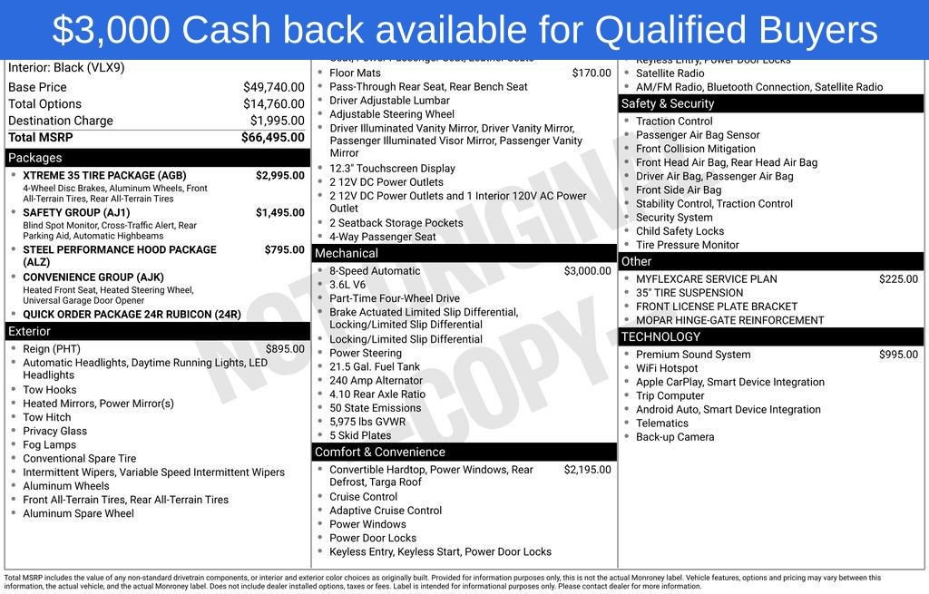 New 2026 Jeep Wrangler Unlimited Rubicon w/ Xtreme 35 Tire Package AWD/4WD image 5