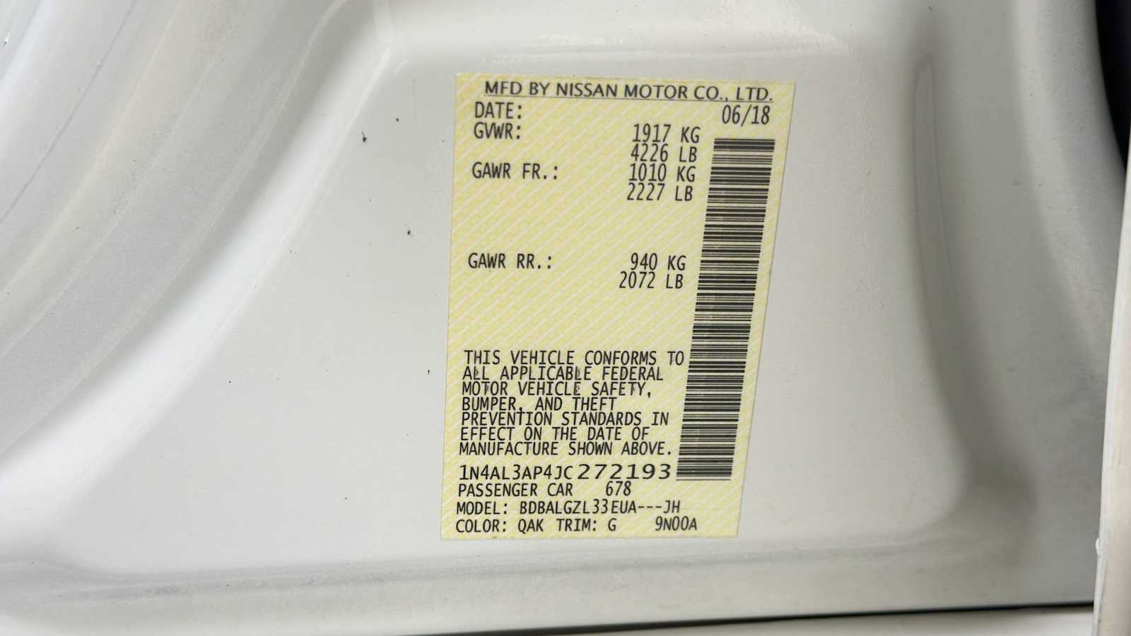 Used 2018 Nissan Altima 2.5 S w/ S Convenience Package FWD image 11