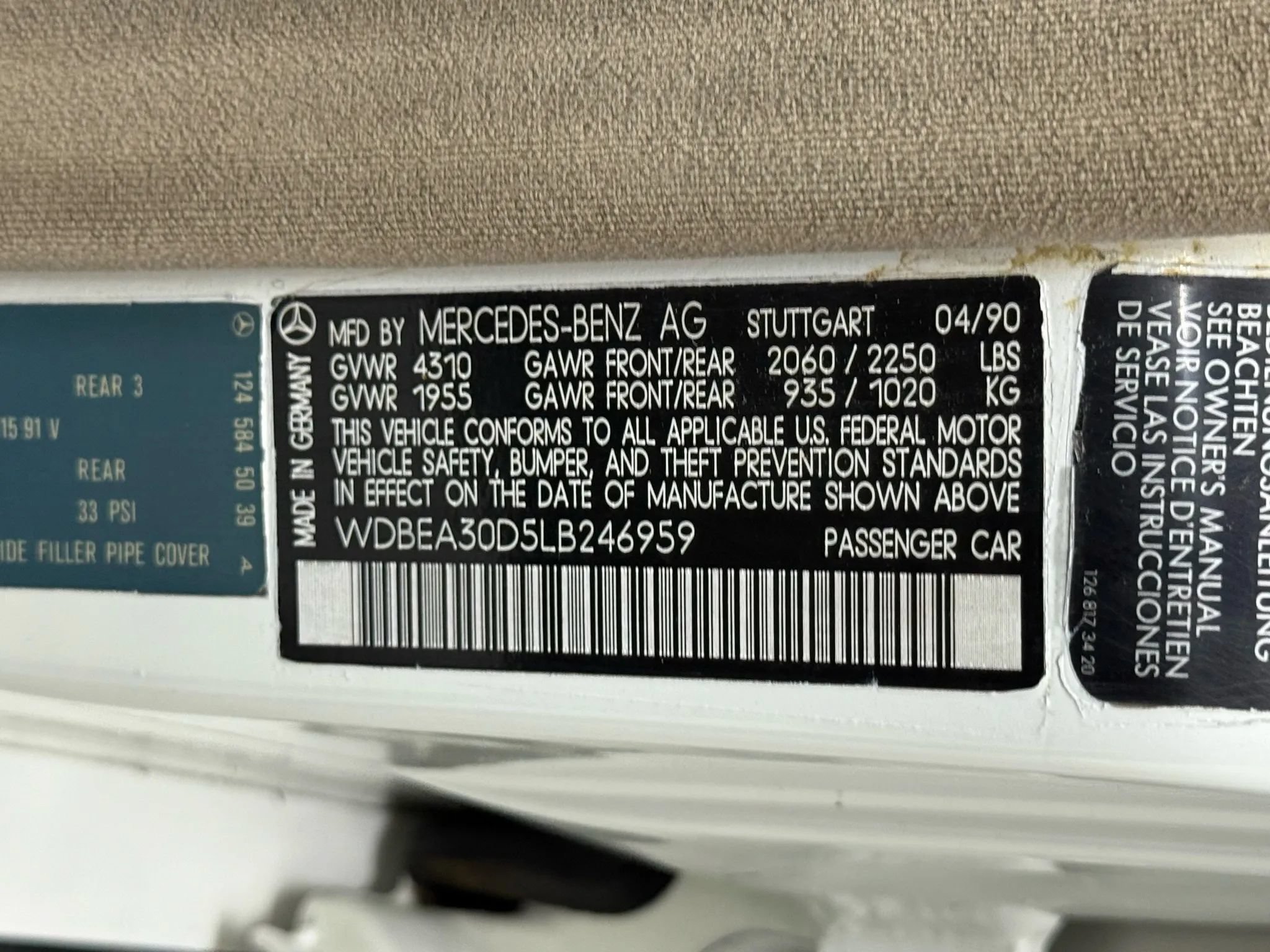 Used 1990 Mercedes-Benz 300 E 3.0 image 91