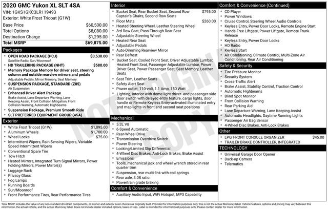 Used 2020 GMC Yukon XL SLT w/ Open Road Package RWD image 29