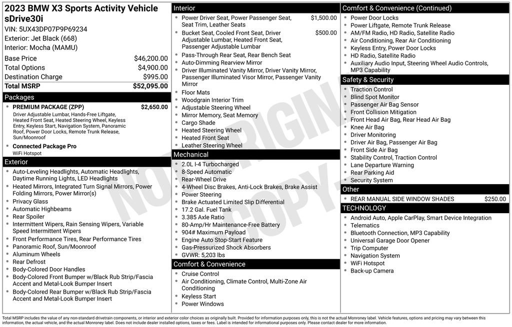 Used 2023 BMW X3 sDrive30i w/ Premium Package RWD image 36