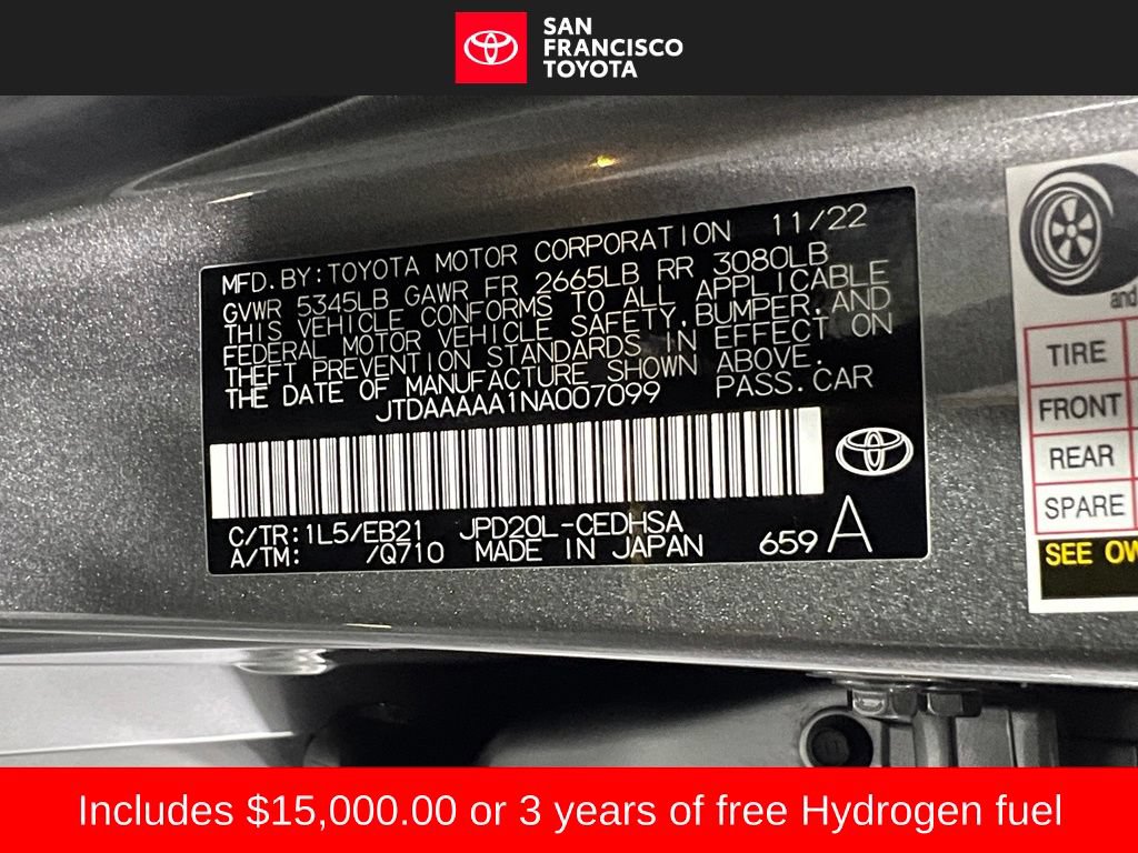 Certified 2022 Toyota Mirai w/ Toyota Teammate Package RWD image 41