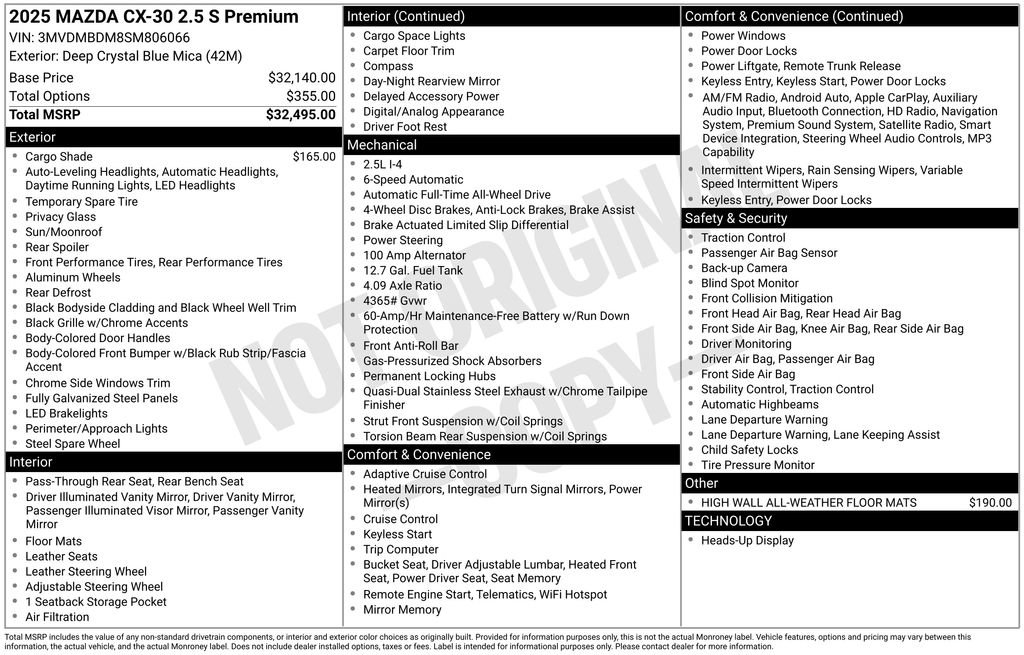 New 2025 MAZDA CX-30 AWD 2.5 S w/ Premium Package image 7