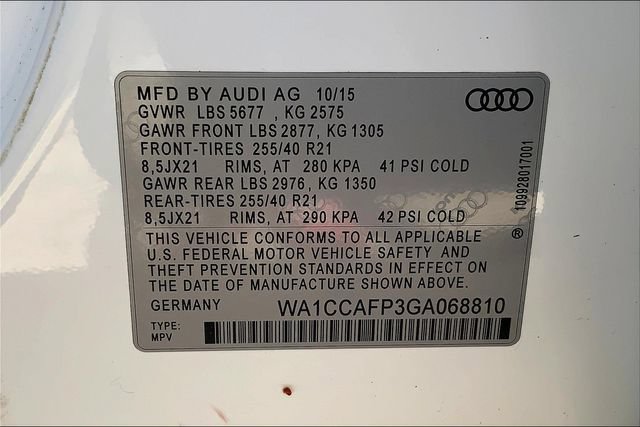 Used 2016 Audi SQ5 Premium Plus w/ Technology Package AWD/4WD image 34