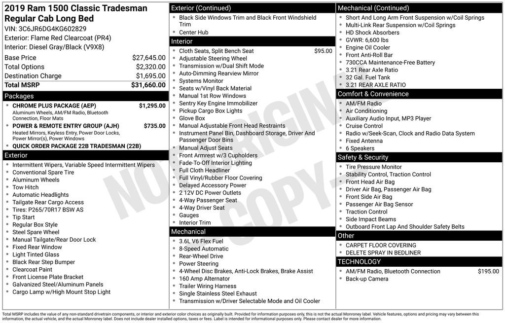 Used 2019 RAM 1500 Tradesman w/ Chrome Plus Package image 11